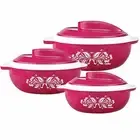 Cello Hot Serve Plastic Casserole Set, 3-Pieces, Pink