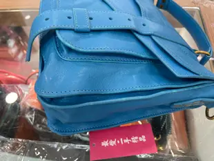 ☆最愛二手精品☆ Proenza Schouler PS1 C1 中款淺藍色全皮金釦釦式翻蓋手提包肩背包斜背包兩用包 XB8893