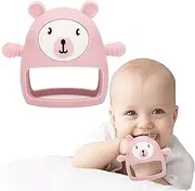 MABIZ Baby Teething Toys, Never Drop Silicone Baby Teether for 3M+ Infants, Baby Toys for Soothing Sore Gums, Baby Chew Toys for Sucking Needs, Teething Pain Relief, Teething Pacifier, Food-Grade, BPA Free (Pink)