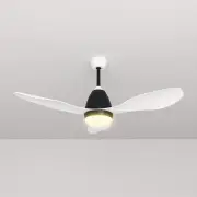 1200mm DC With 3 Colors LED Light 3 Blades Ceiling Fan, 1200 / White Blade Black Motor