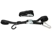 Heavy Duty Motorcycle Tie Downs Handlebar Loop Strap & Snap Hook Black/Black 25m