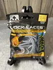 NATHAN LOCK LACES Elastic Shoelace & Fastening System Fits Any Shoe Gray New!