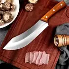 Butcher Cleaver Knife Chef Chopping Meat Slicing 40Cr13 Steel Wood Kitchen Tool
