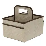 Portable Nursery Caddy - Essential Lightweight Storage Bin with Multiple Beige