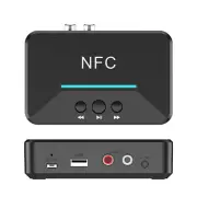 Wireless Bluetooth Receiver 3.5mm Jack AUX NFC to 2 RCA Audio Stereo Adapter AU