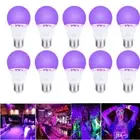 10X E27 9W LED Ultraviolet Black Light UV Bulb Glow in the Dark Ultra Violet