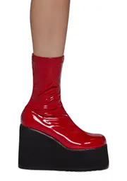[Lamoda] Lights Out Platform Boots - Red