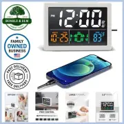 Digital Alarm Clock 5.5" LED Display Adjustable Brightness USB Charger Snooze