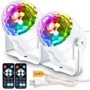 2-Pack Disco Ball Party Lights Sound Activated Remote Control Music Sync DJ S...