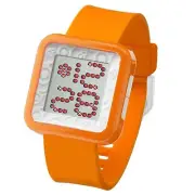 ZERONE Dazzled Orange White Bright Crystal Digital Watch