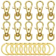 20pcs Swivel Clasps Lanyard Snap Hook with Key Ring Clip Lanyard Metal Lobster
