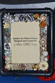JEWELRY ART DECORATED PICTURE FRAME CONTEMPORARY MODERN ONE OF A KIND 5x7