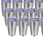 20oz Double Wall Vacuum Insulated Stainless Steel Tumbler 12-Pack with Straw