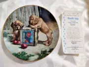 Double Take Puppy Playtime Collector Plate by Jim Lamb 1987 Cocker Spaniel