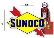 (SUNOC-1) 12" SUNOCO GASOLINE GAS PUMP OIL TANK DECAL DX