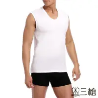在飛比找momo購物網優惠-【三槍牌】時尚精典型男金絲棉寬肩背心2件組(白M-XL)
