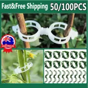 50/100PCS Tomato Greenhouse Ties Veggie Plant Support Clips Garden trellis StaKU