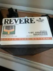 Vintage NIB USA Revere Ware 1 quart Copper Clad Saucepan. No. 3514017.