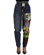 Dolce & Gabbana Patchwork Jeans HighWaisted Style Women Blue Pants