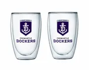 Fremantle Dockers AFL Set of 2 Double Walled Glasses