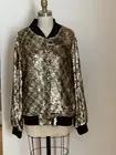 NWT BL-NK Sequin Bomber Jacket Color Gold Size XL
