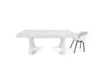 Extendable Table Rectangular Finished Oak White Worn Out Modern