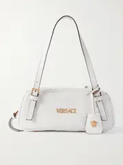 [Versace] Versace - Tag Embellished Leather Shoulder Bag - White - One size One size White