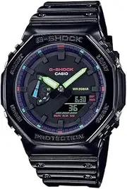 [G-Shock] G SHOCK DUO GAMERS' RGB COLL. CARBON CORE, W/TIME, S/W, 200M RAINBOW ON BLK BEZEL&BAND, RES