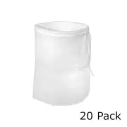 Simplicity 7" x 16" 200 Micron Aquarium Filter Sock w/ Drawstring (20 Pack)