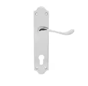 KR Lucas Pavtom Door Lever Handle with Euro Keyhole 85mm