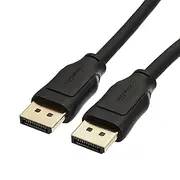 Amazon Basics DisplayPort 1.4 Cable, 32.4Gbps High-Speed, 8K@60Hz, 4K@120Hz, Dynamic HDR and 3D, Gold-Plated Plugs, 91.4 Centimeters, Black