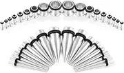 Ear Stretchers Gauge Plug 1.6mm-10mm - Huacan 36Pcs Ear Taper Surgical Steel Tunnel Set
