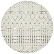 Cameron Silver Tribal Pattern Round Rug