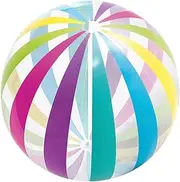 Large Classic Beach Ball for Summer - Eco-Friendly PVC Colorful Striped Inflatable Ball | Ideal for Pool, Beach, Parent-Child Interaction | Outdoor Water Play Toy & Kids' Inflatable Soccer Ball