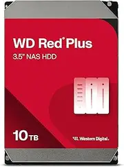 Western Digital Hard Drive, 10 TB, SATA3, 256 MB, 24/7, Red/Silver/Black