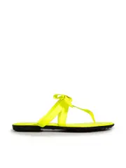 Neon Yellow Leather Sandals