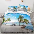 Beach With The Palm Tree 3D Gift 6 Quilt Duvet Cover Set Children