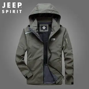 JEEP SPIRIT2021春秋新款夾克男衣服商務休閒戶外茄克外套