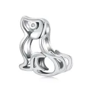 925 Sterling Silver Dog Charm Bead For Bracelets & Necklaces