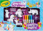 Crayola Scribble Scrubbie Pets Playset Washable Markers Bath Toy Confetti party!