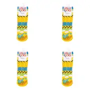 4x Splosh Lolly Kicks Digger Boy Kids/Chldren Cotton Crew Foot Socks Yellow