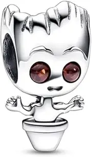 [Generic] Marvel Guardians of the Galaxy Dancing Groot Charm 925 Sterling Silver Pendant Charm Compatible with Pandora Charms,and Many Other UK Charm Bracelets., Metal