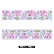 Unicorn Theme Plastic Tablecloth Table Cover 180cm x 108cm - Kids Birthday Party Tableware