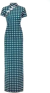 [REDBMX] Flower Print Novelty Cheongsam Sexy Slim Elegant Champagne Temperament Long Chinese Qipao Cheongsam Dresses for Women