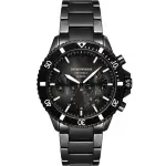 【EMPORIO ARMANI】亞曼尼 DIVER 陶瓷三眼計時手錶-43MM 99狂買節(AR70010)