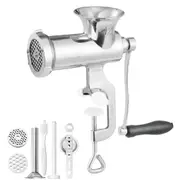 Manual Meat Grinder, 304 Stainless Steel Hand Meat Grinder with Steel Table Clamp, Meat Mincer Sausage Maker & 2 Cutting Plates, Cookie Attachment, Sausage Tube for Beef Pepper Mushroom