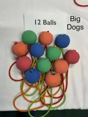 Slingshot Balls - 12 Pack - Large Dog Toy - Fetch Games - Assorted Colors