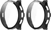 Protective Case Intended for Garmin Venu 3 Screen Protector Cover, Hard PC Case with Tempered Glass Screen Protector for Garmin Venu 3 Smartwatch (Black & Black)
