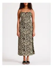 [ONLY] Nelly Alexa Midi Dress in Beige/Black