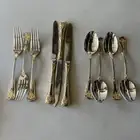 Royal Albert Old Country Roses Stainless Gold Silverware Flatware set of 10
